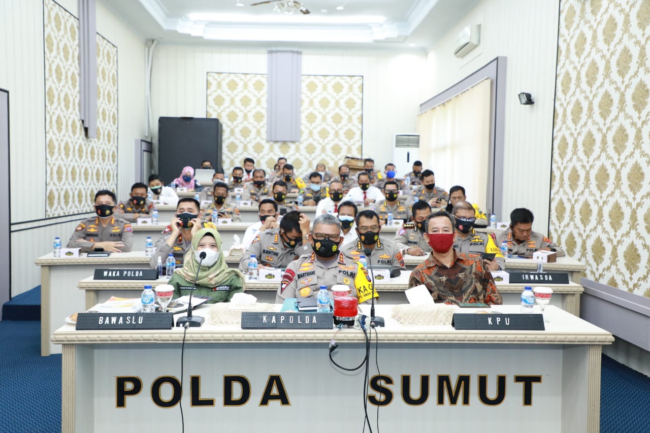Bawaslu Sumut menghadiri Video Conference Polda Sumut