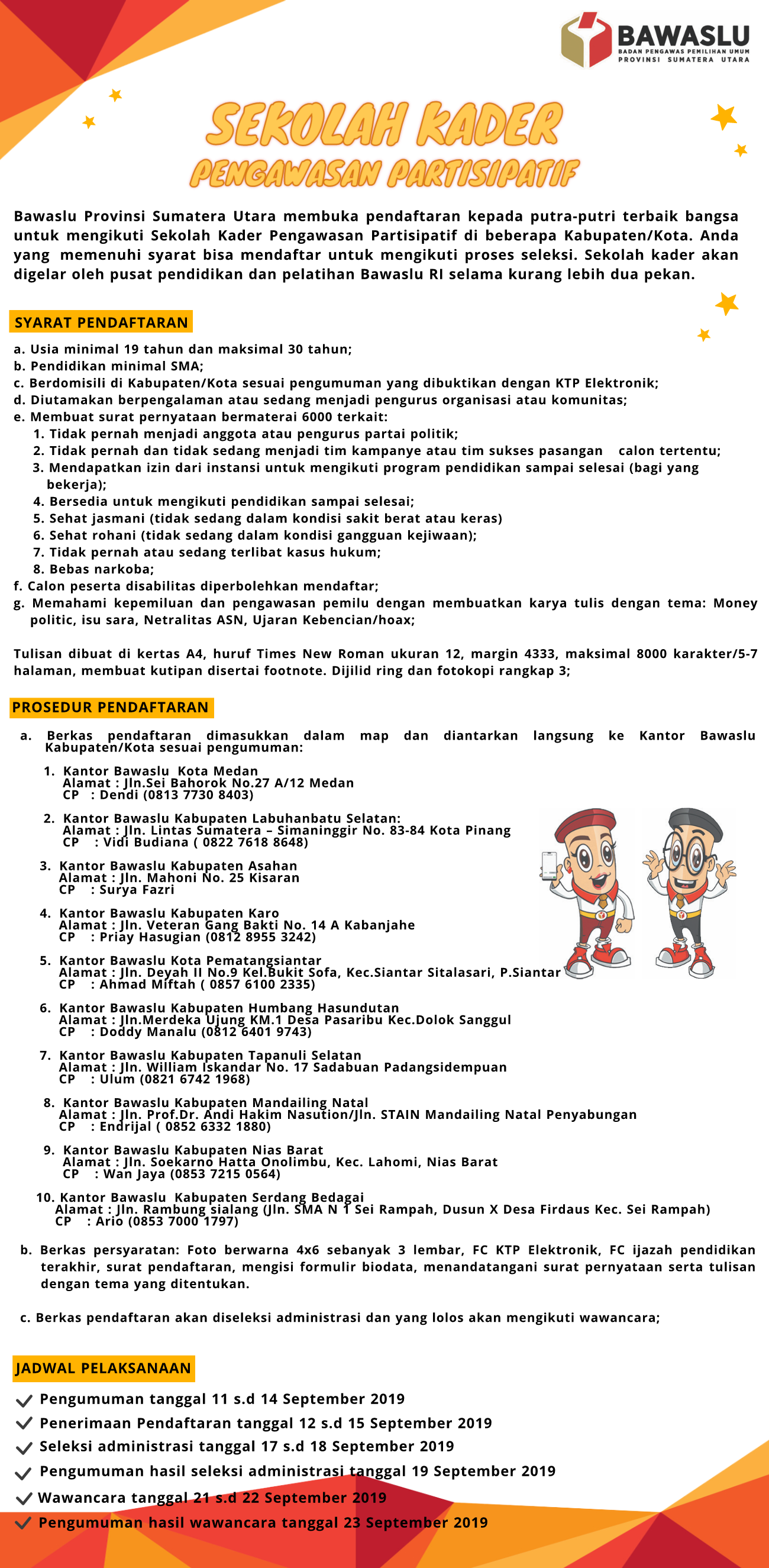 Bawaslu Sumut Rekrut Kader Pengawas Pemilu