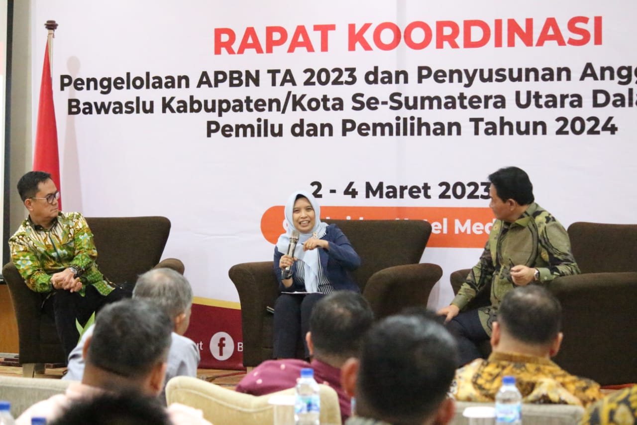 Bawaslu Sumut Gelar Rakor Pengelolaan APBN TA 2023 dan Penyusunan Anggaran Hibah Pilkada bersama Bawaslu Kabupaten/Kota