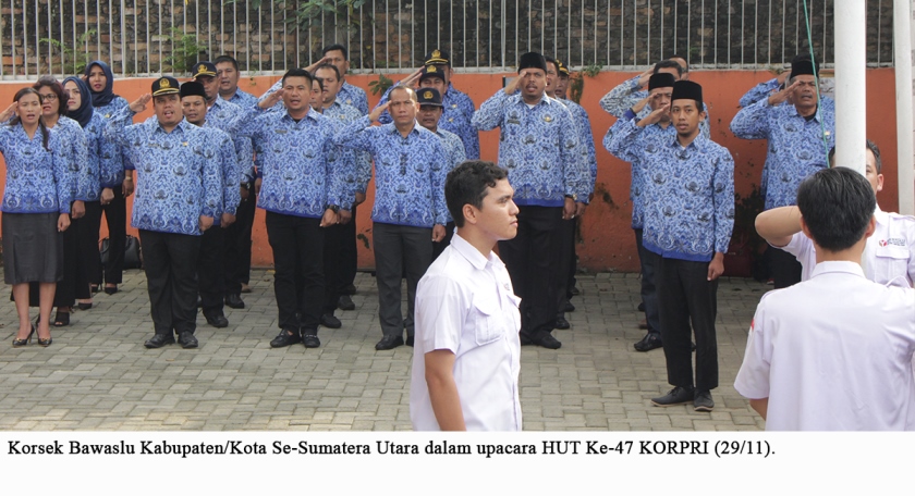 Korsek se Sumut hadiri Upacara HUT KORPRI di Bawaslu Sumut