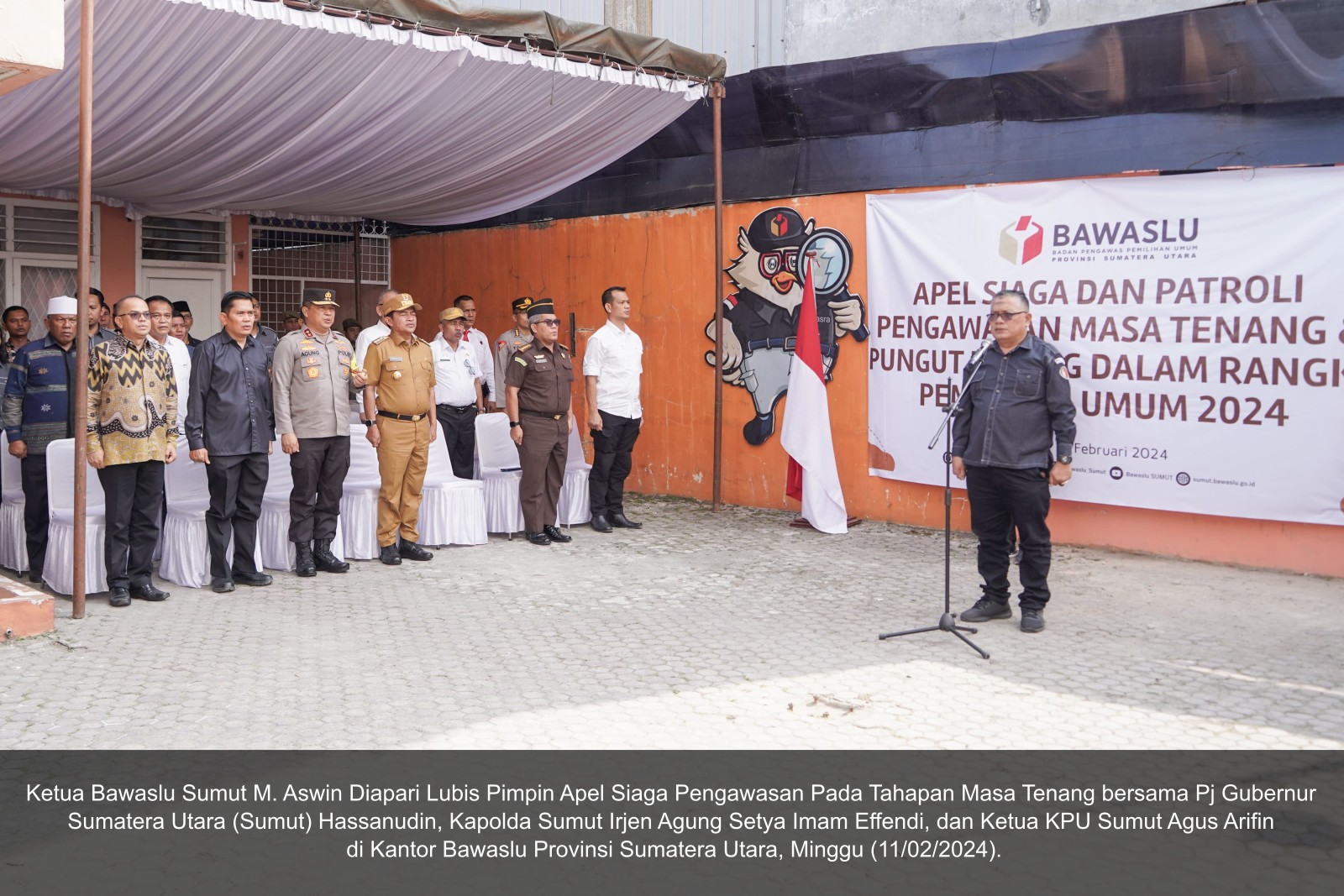 Bawaslu Sumut Menggelar Apel Siaga Dan Patroli Pengawasan Pada Tahapan Masa Tenang