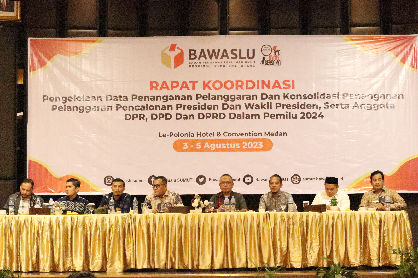Hadiri Rakor, Ketua dan Anggota Bawaslu Sumut Sampaikan Pentingnya Pengelolaan Data dan Manajemen Strategis Penanganan Pelanggaran
