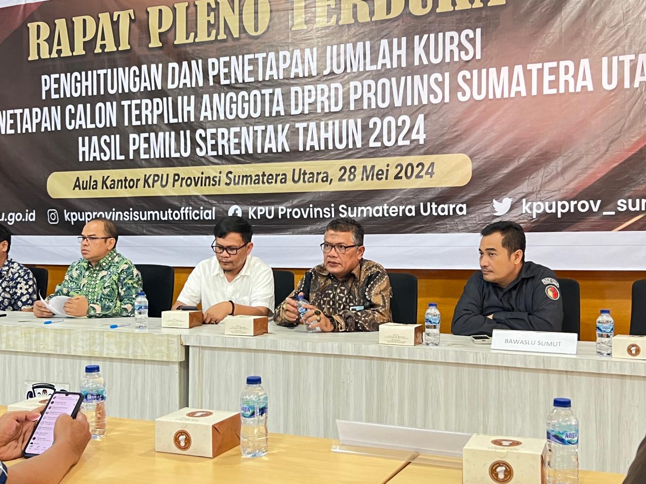 Aswin Hadiri Rapat Pleno Terbuka Penghitungan dan Penetapan Jumlah Kursi Serta Penetapan Calon Terpilih Anggota DPRD Provinsi Sumatera Utara