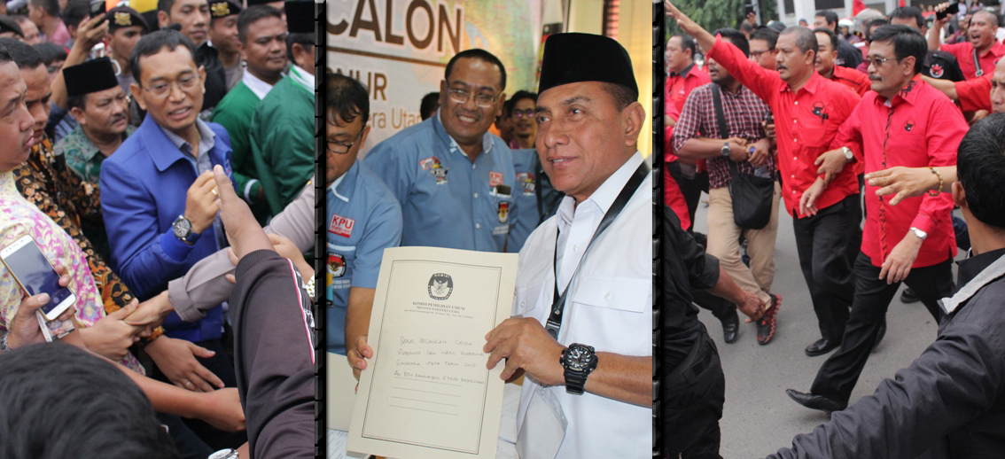 Tiga Bakal Pasangan Calon Gubsu Mendaftar di KPU Sumut