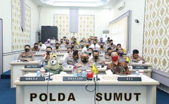 Bawaslu Sumut menghadiri Video Conference Polda Sumut