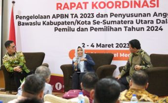 Bawaslu Sumut Gelar Rakor Pengelolaan APBN TA 2023 dan Penyusunan Anggaran Hibah Pilkada bersama Bawaslu Kabupaten/Kota