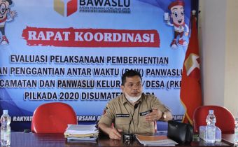 Bawaslu Sumut Evaluasi Pelaksanaan Pemberhentian dan PAW Pengawas Ad Hoc