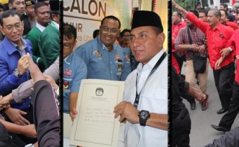 Tiga Bakal Pasangan Calon Gubsu Mendaftar di KPU Sumut